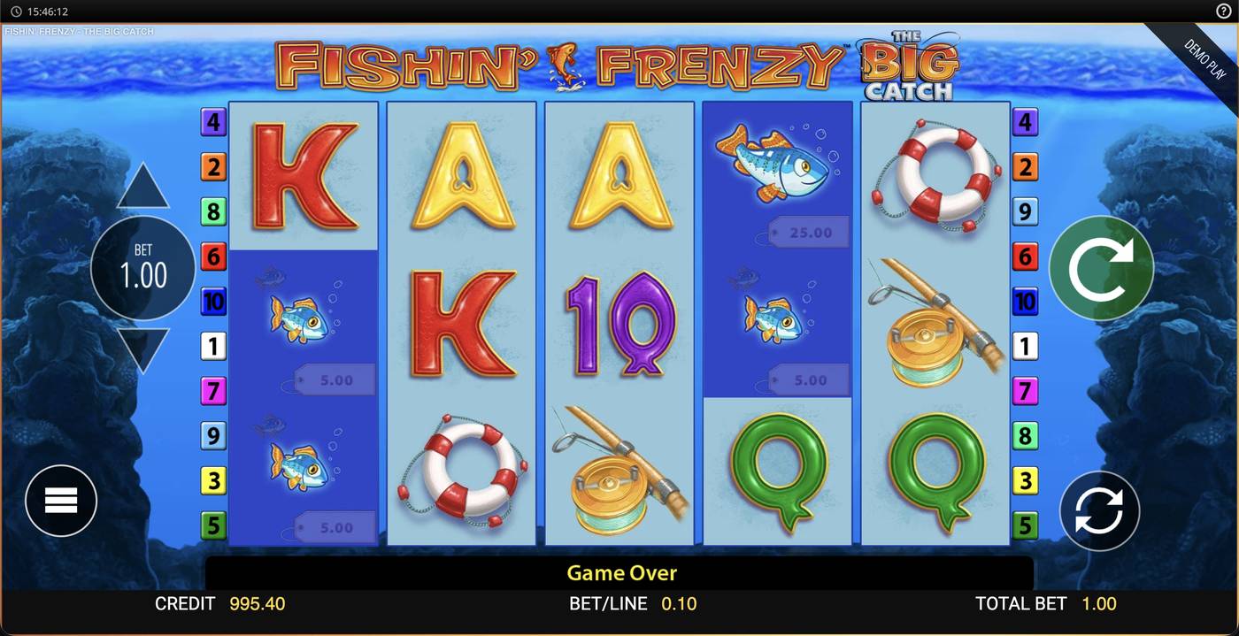 Fishin' Frenzy The Big Catch: image of main menu