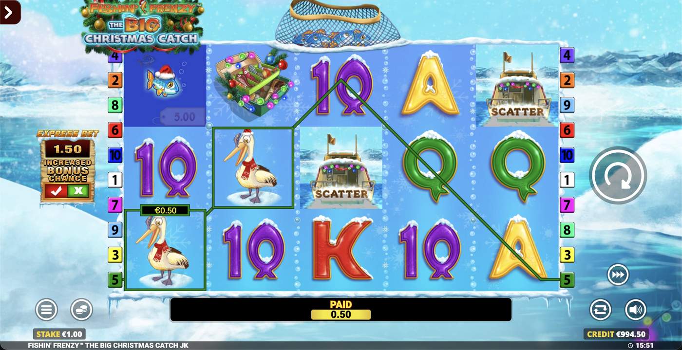 Fishin' Frenzy The Big Christmas Catch Jackpot King: image of winning