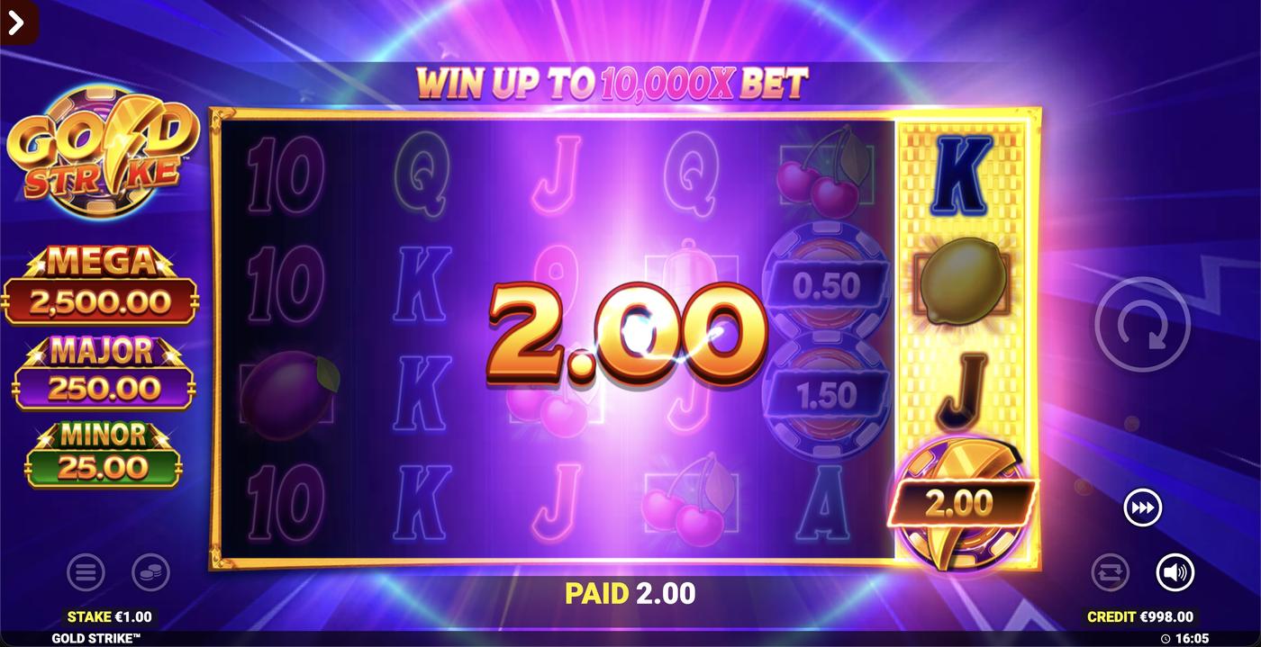 Gold Strike Jackpot King: image of winning