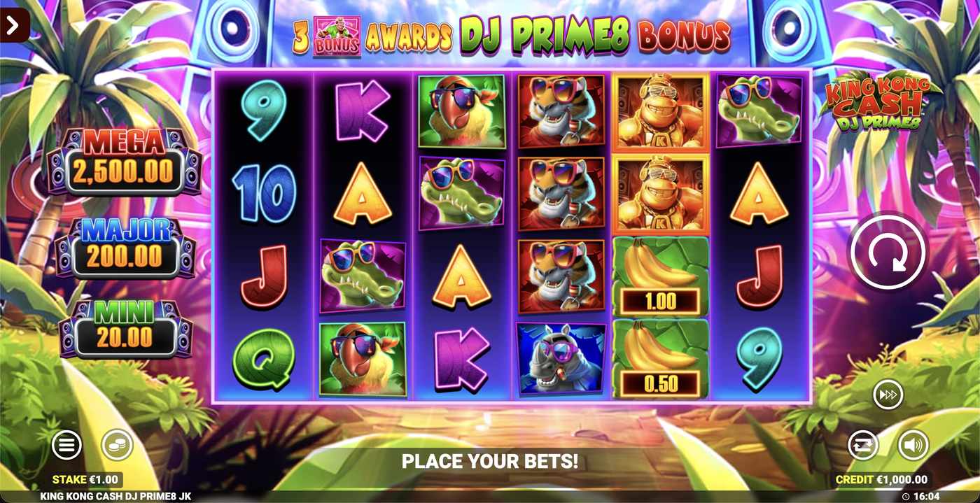 King Kong Cash DJ Prime8: image of main menu
