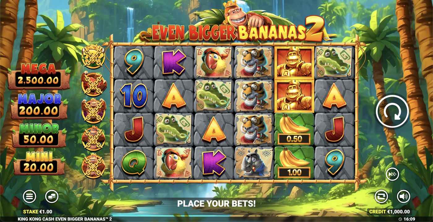King Kong Cash Even Bigger Bananas 2: image of main menu