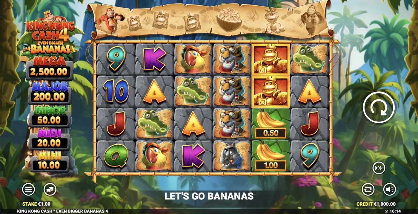 King Kong Cash Even Bigger Bananas 4: image of main menu