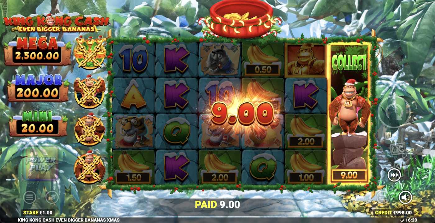 King Kong Cash Even Bigger Bananas Christmas: image of winning