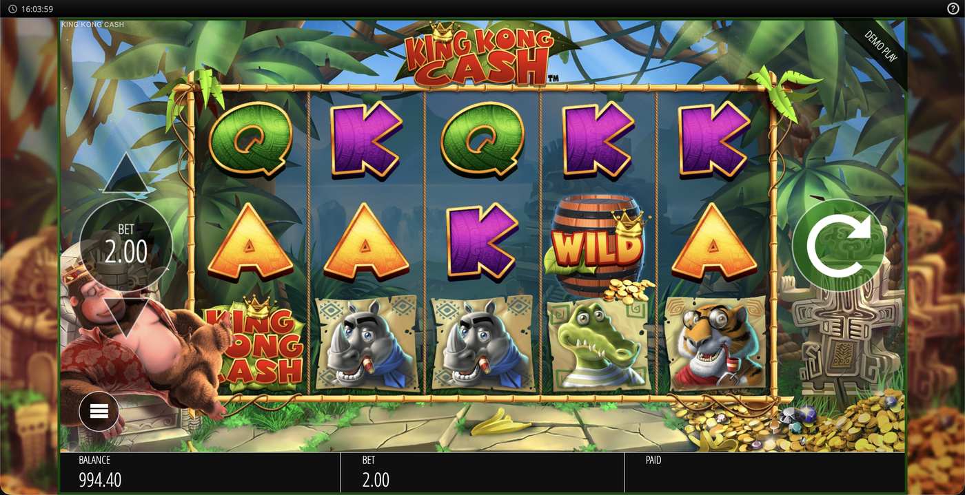 King Kong Cash: image of main menu