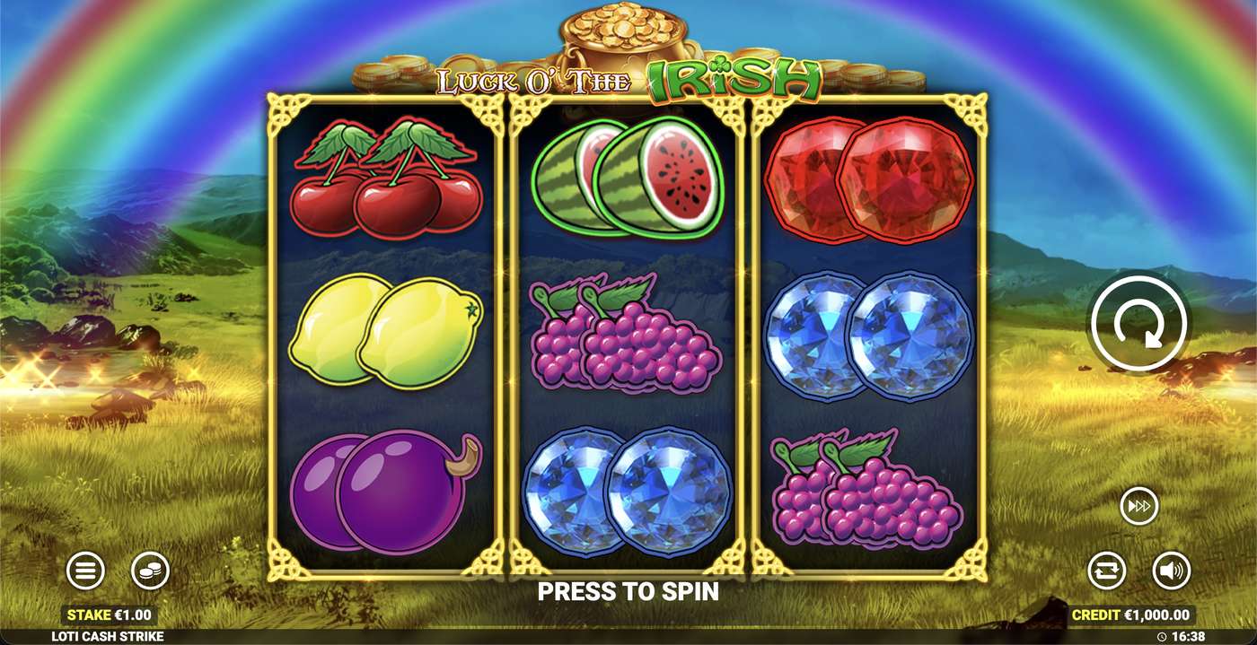 Luck O' The Irish Cash Strike Rapid Fire: image of main menu