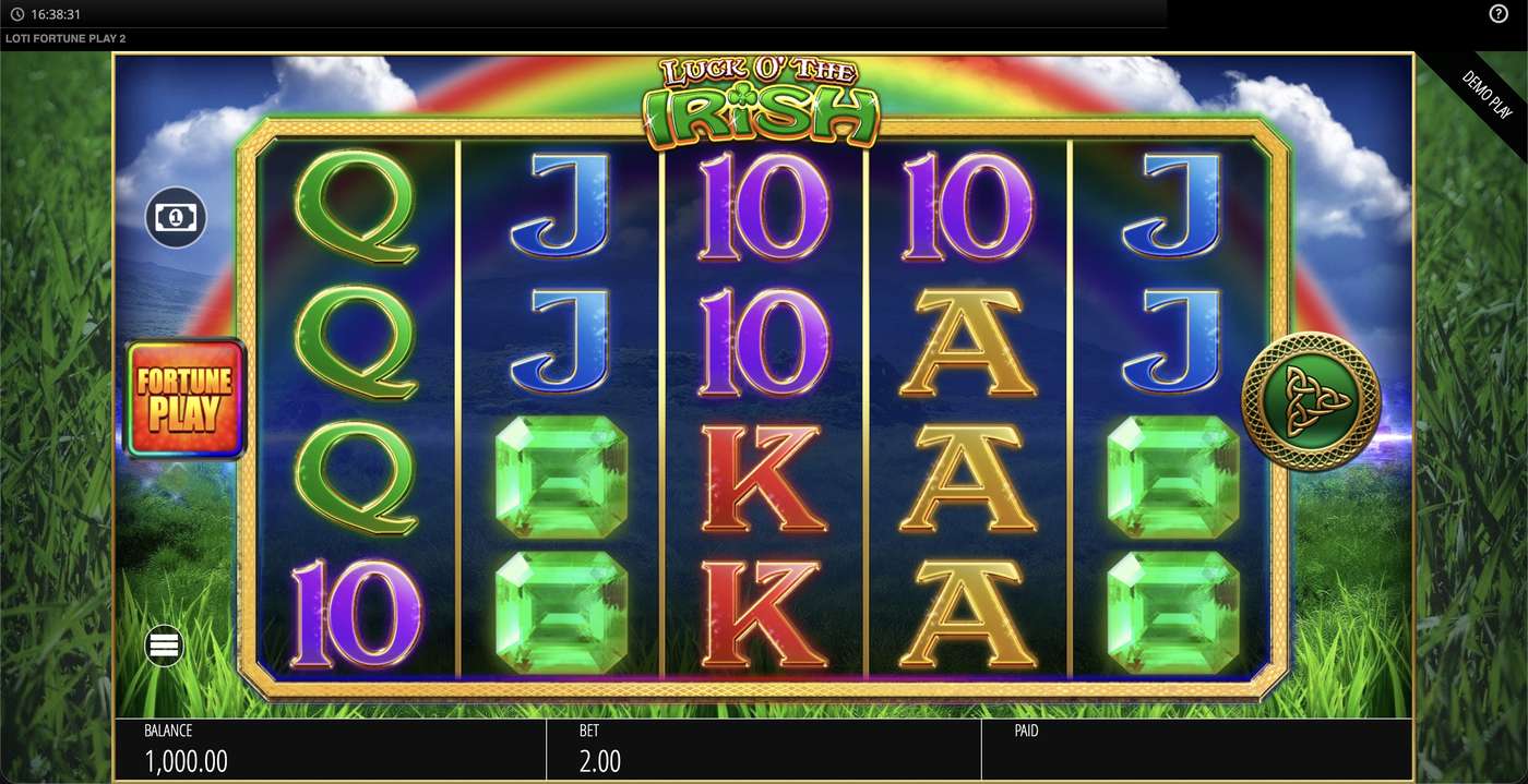 Luck O' The Irish Fortune Play 2: image of main menu