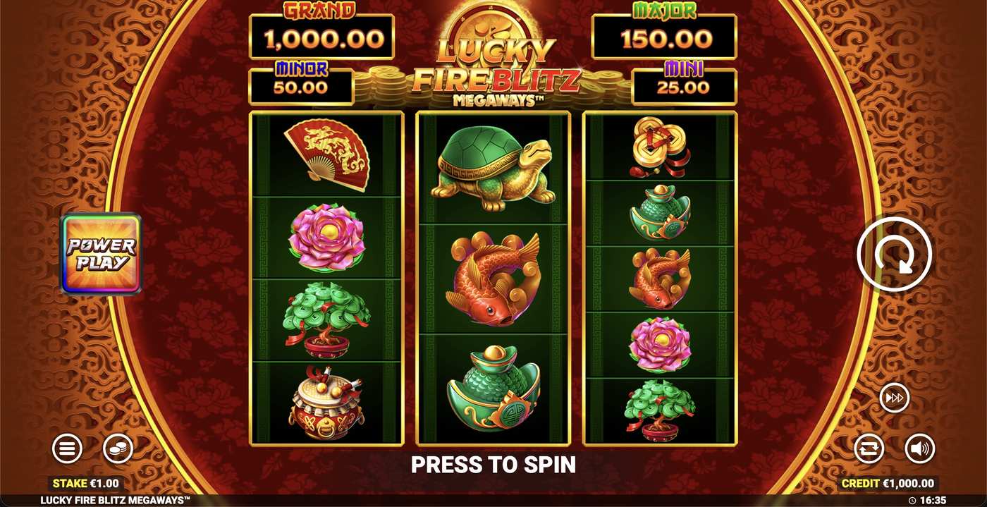 Lucky Fire Blitz Megaways: image of main menu