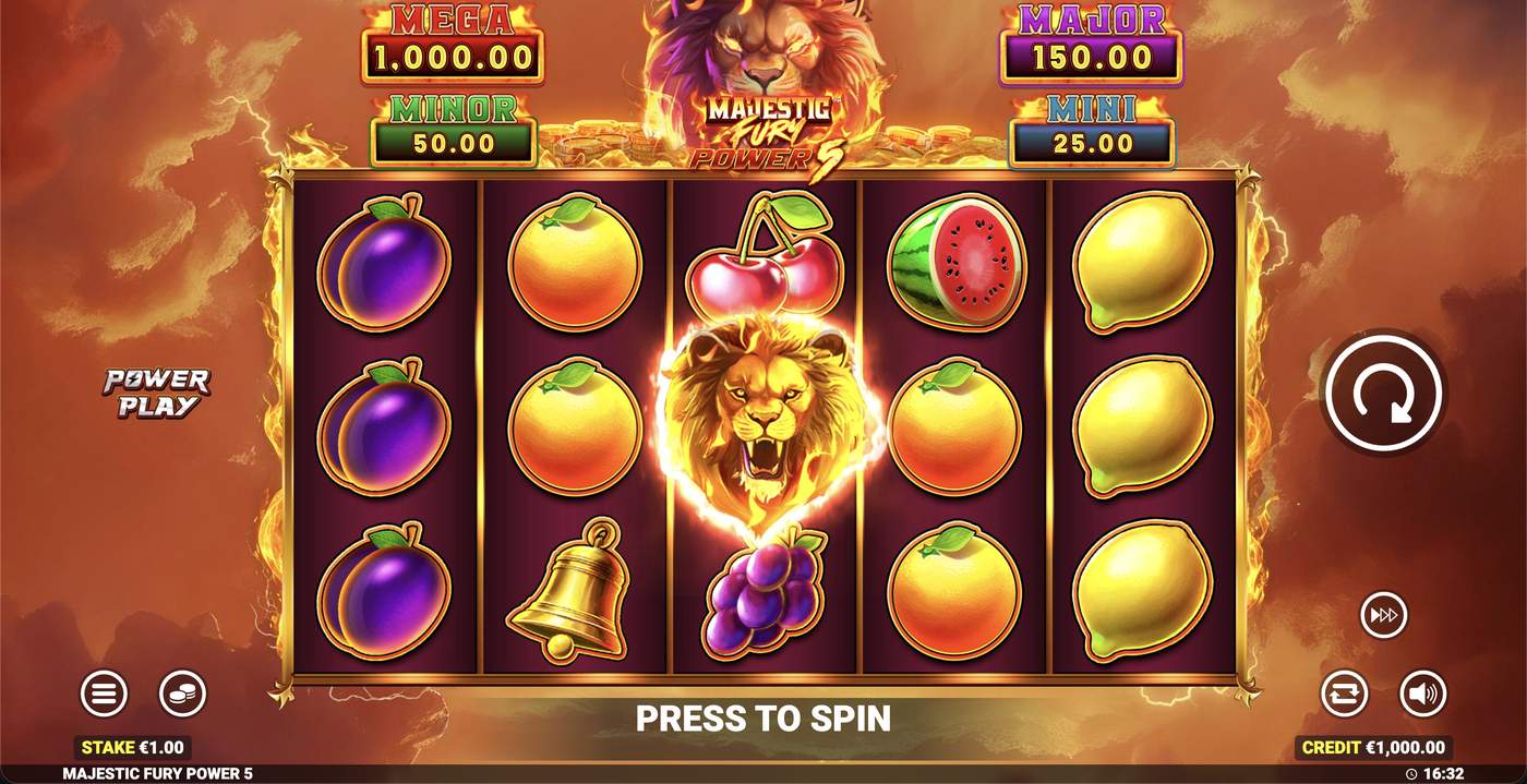 Majestic Fury Power 5: image of main menu