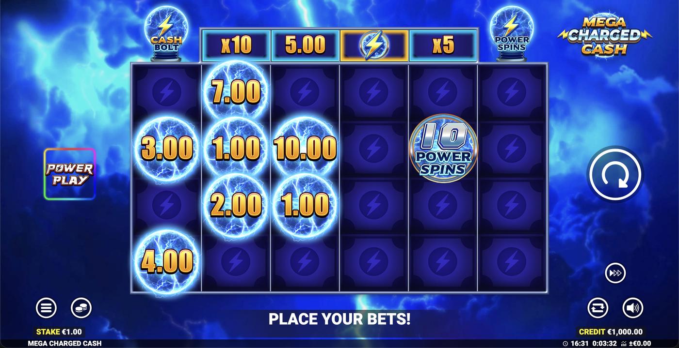 Mega Charged Cash: image of main menu