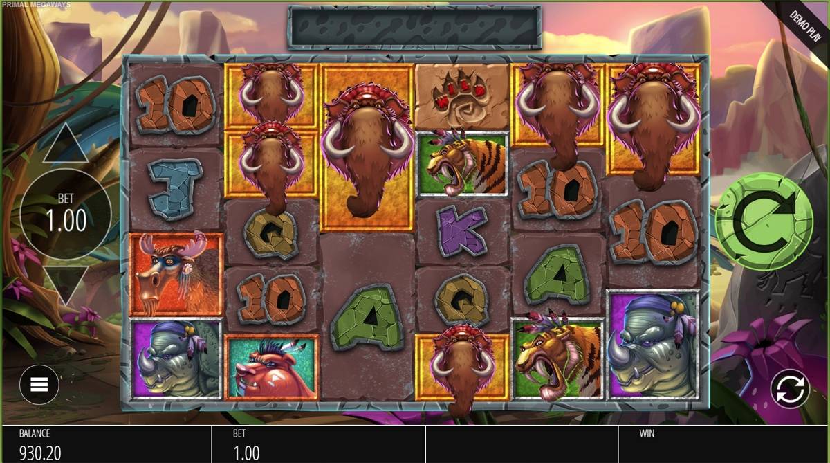 Primal Megaways: image of main menu