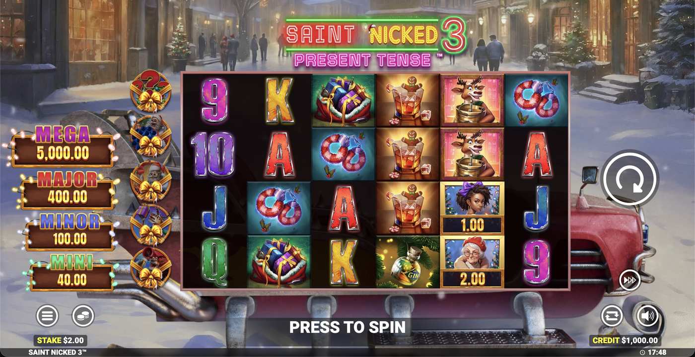 Saint Nicked 3: image of main menu