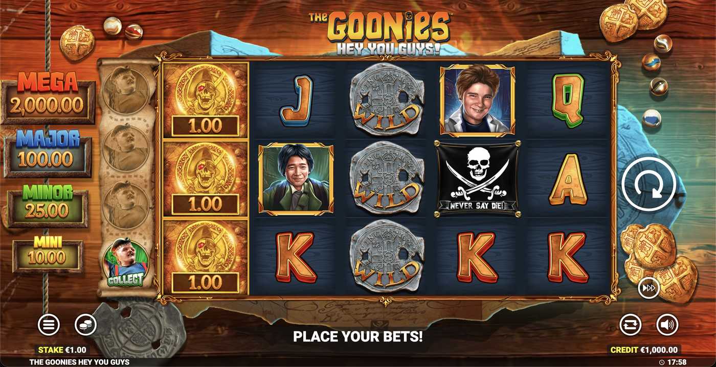 The Goonies Hey You Guys: image of main menu