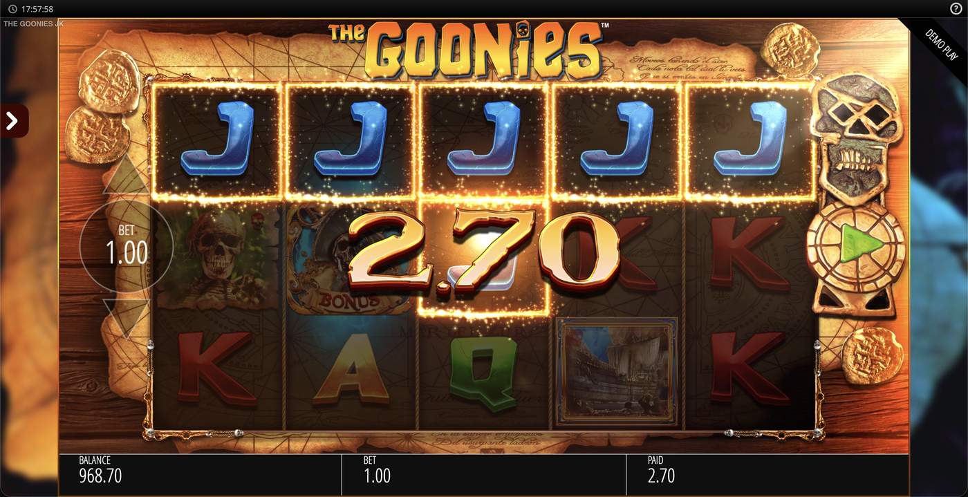 The Goonies Jackpot King: image of winning