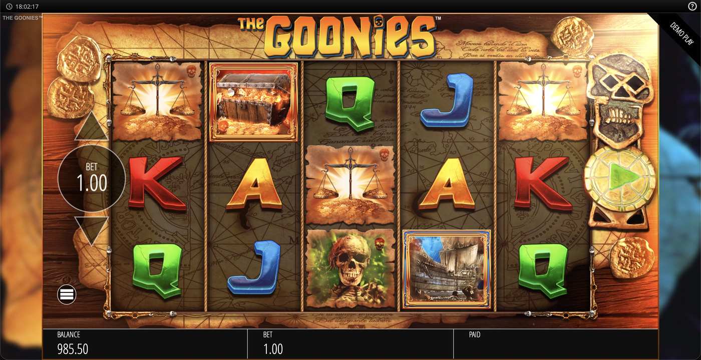 The Goonies: image of main menu