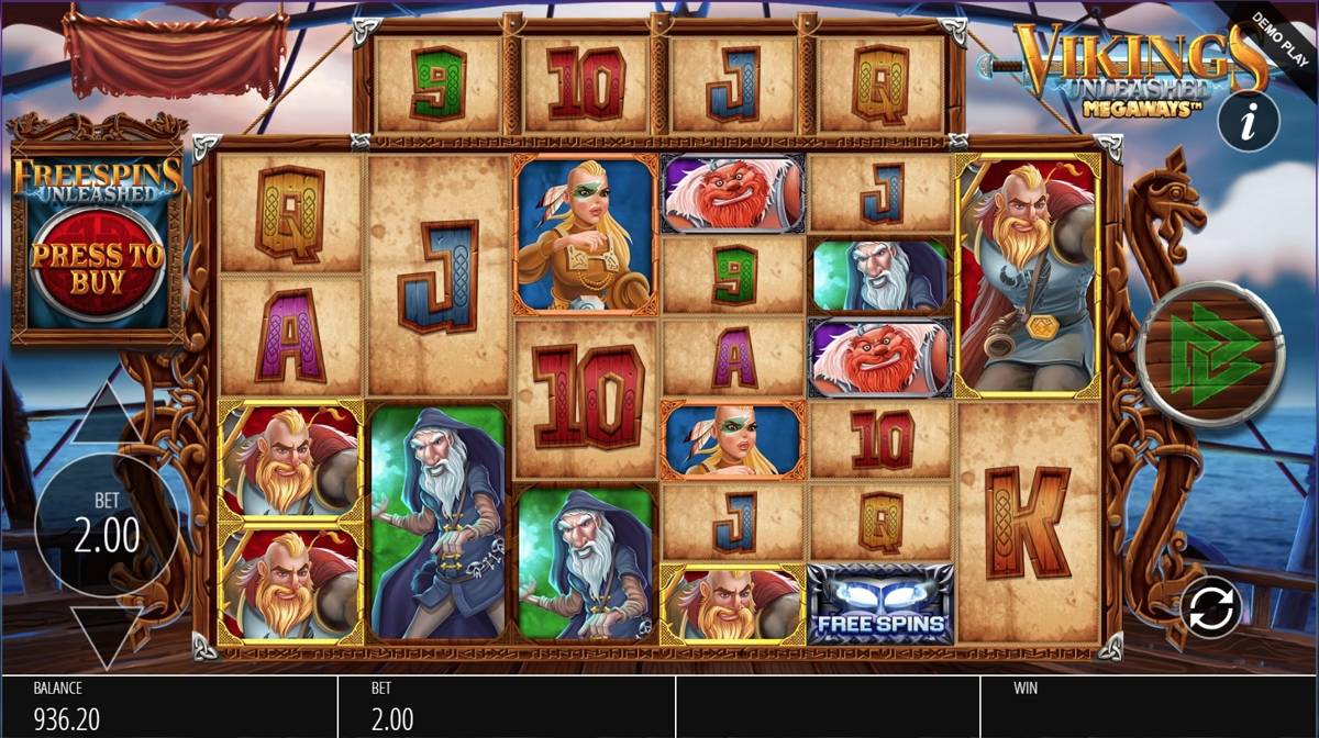 Vikings Unleashed Megaways: image of main menu