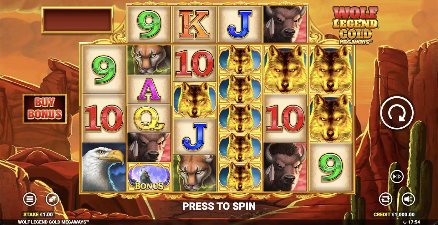 Wolf Legend Gold Megaways: image of main menu