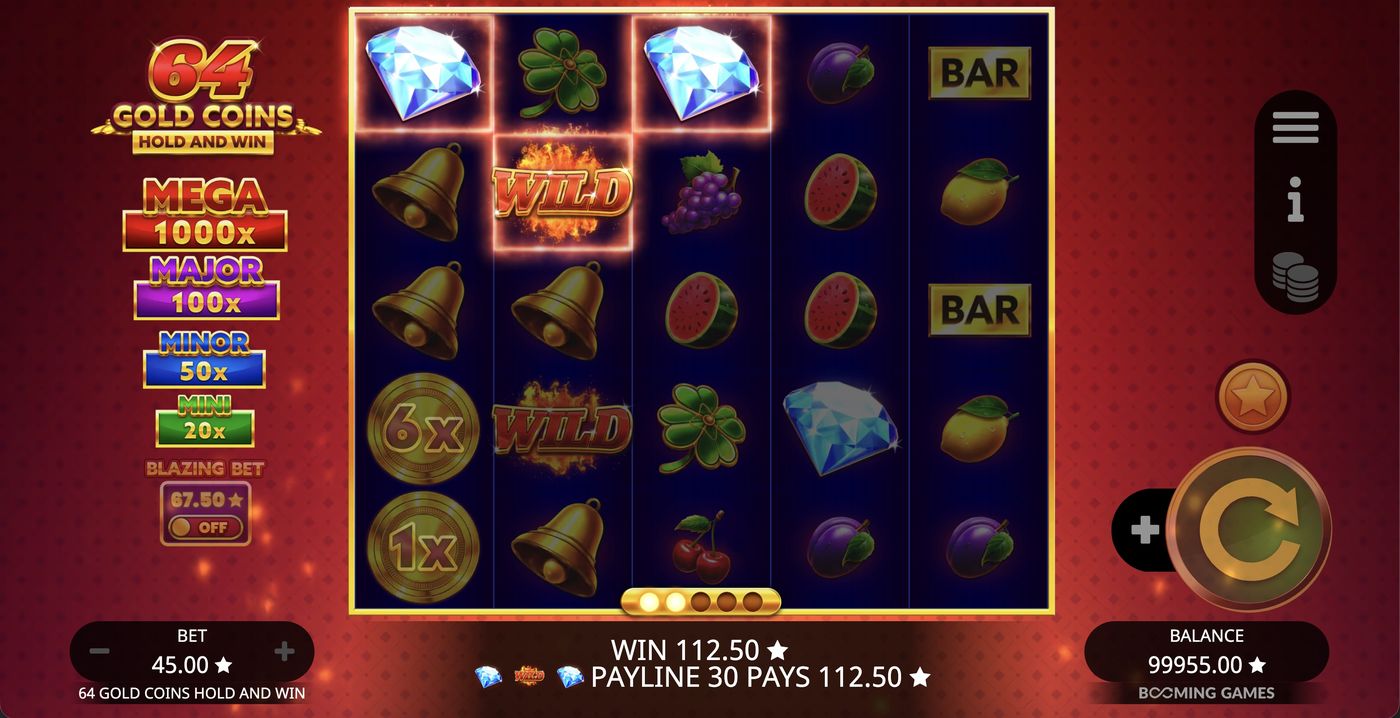 64 Gold Coins Hold and Win: image of winning