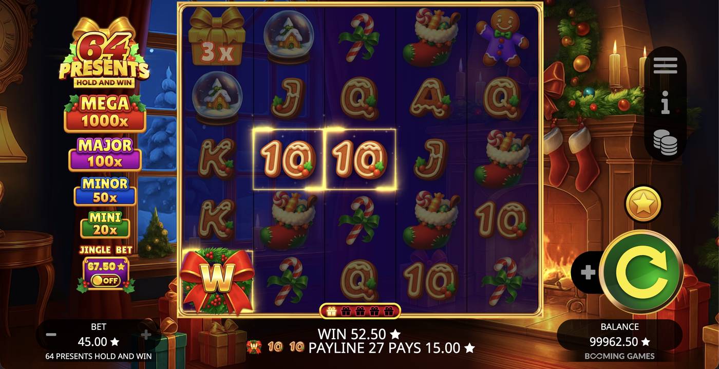 64 Presents Hold and Win: image of winning