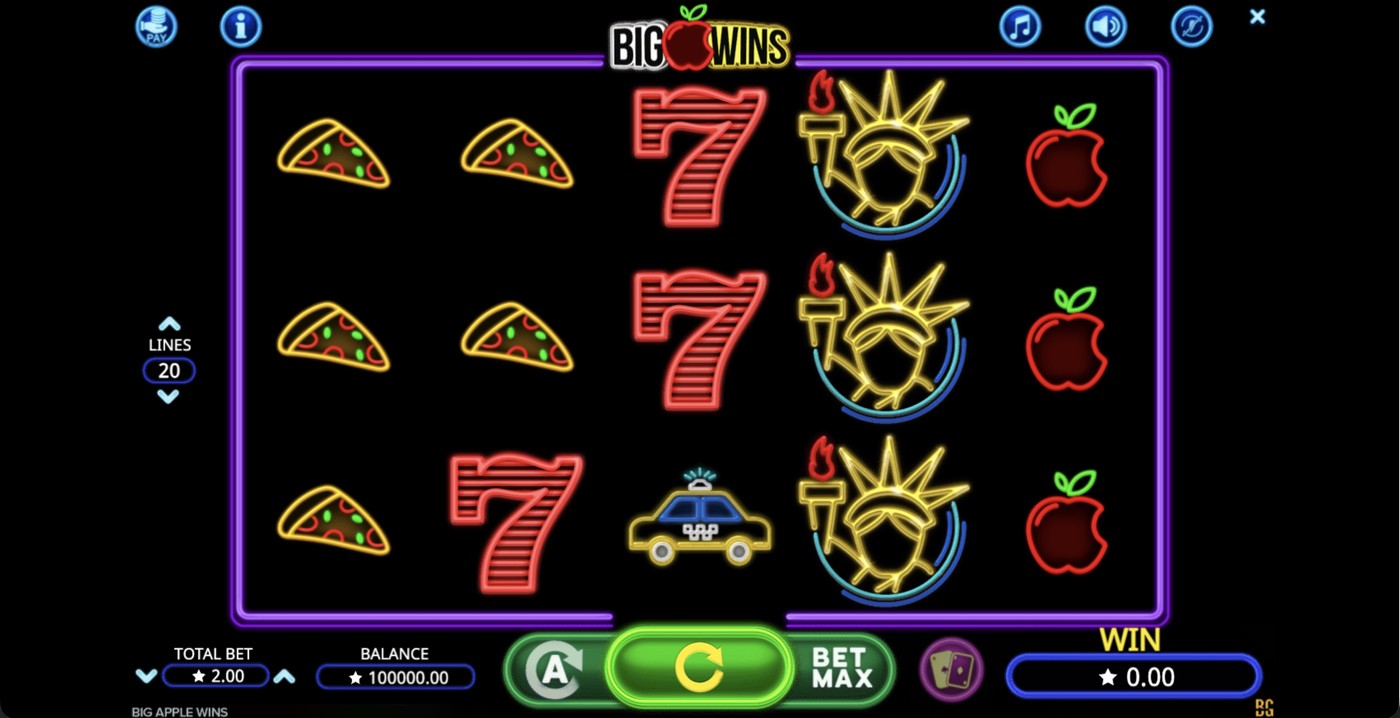 Big Apple Wins: image of main menu