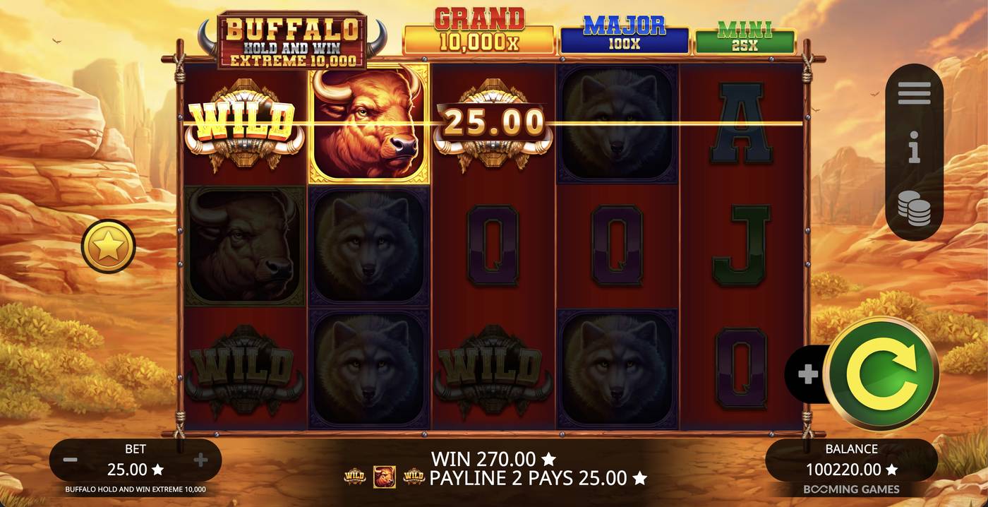 Buffalo Hold and Win Extreme 10,000: image of winning