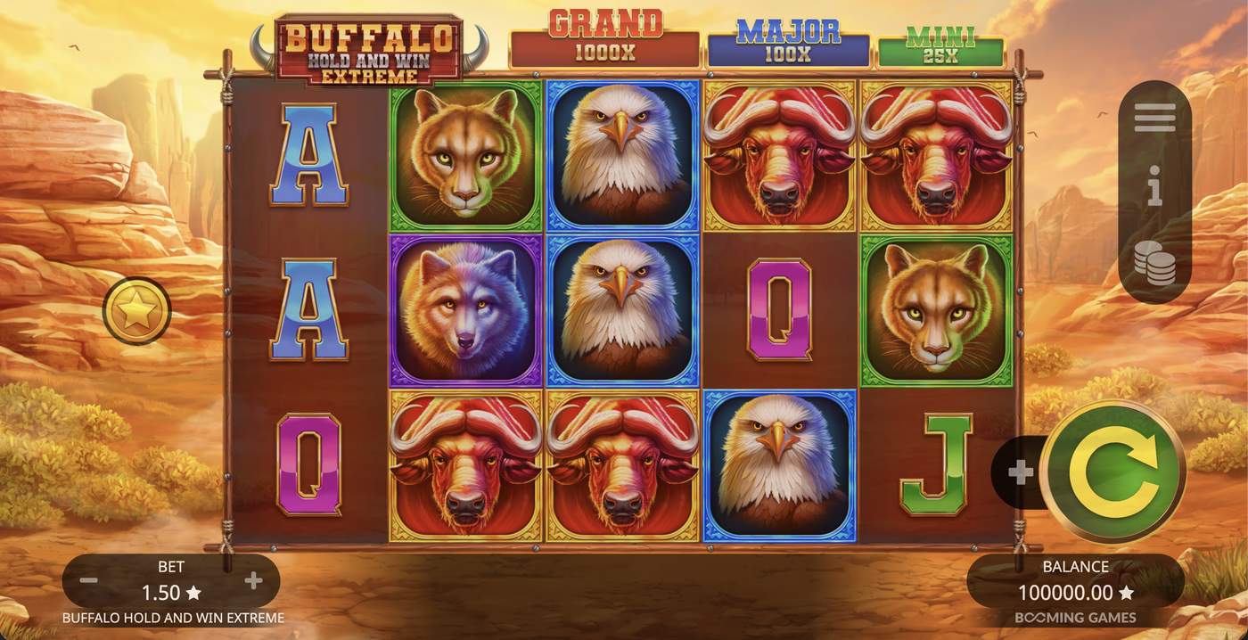Buffalo Hold and Win Extreme: image of main menu
