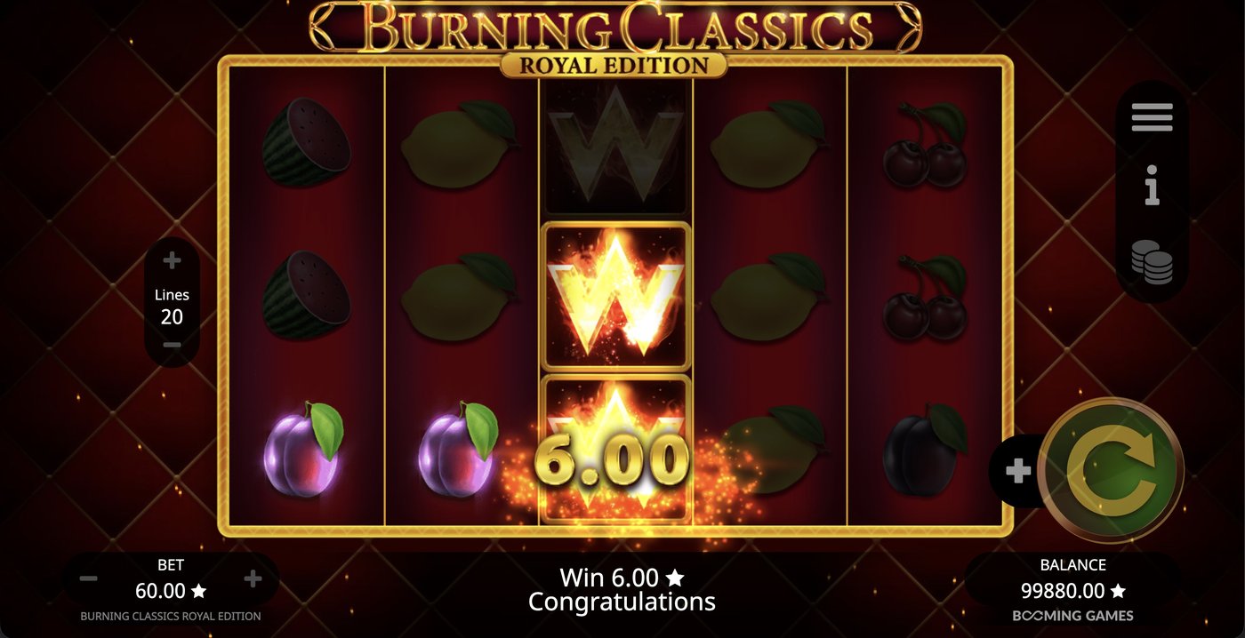 Burning Classics Royal Edition: image of winning