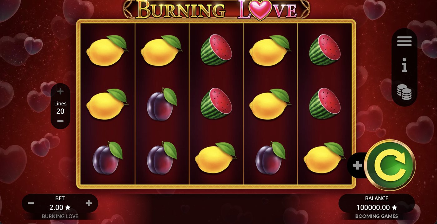 Burning Love: image of main menu