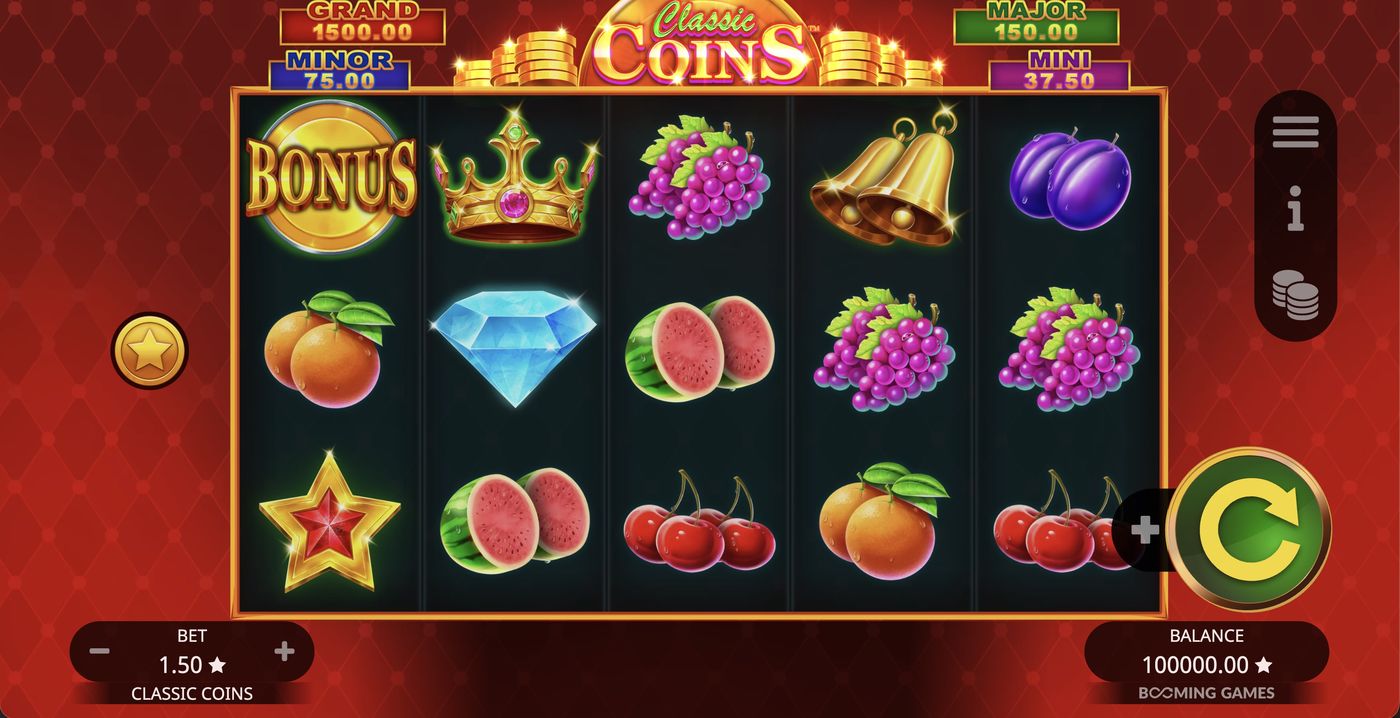 Classic Coins: image of main menu