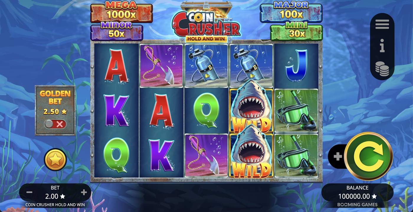 Coin Crusher Hold and Win: image of main menu