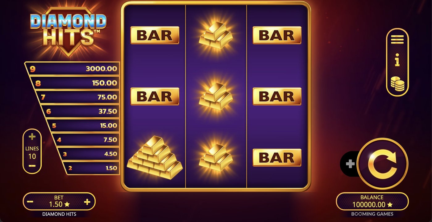 Diamond Hits: image of main menu