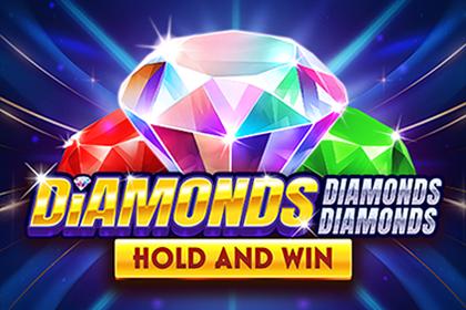 Diamonds Diamonds Diamonds Hold and Win Online Slot Logo