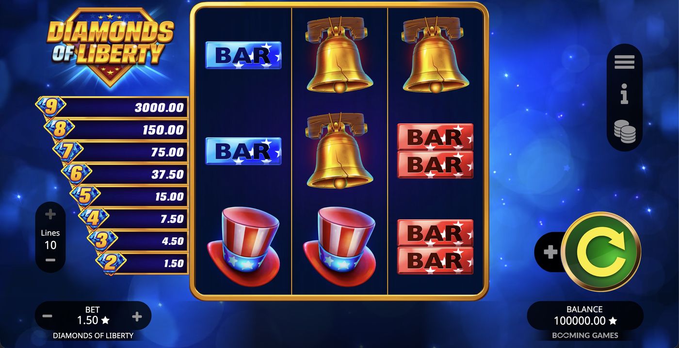 Diamonds of Liberty: image of main menu