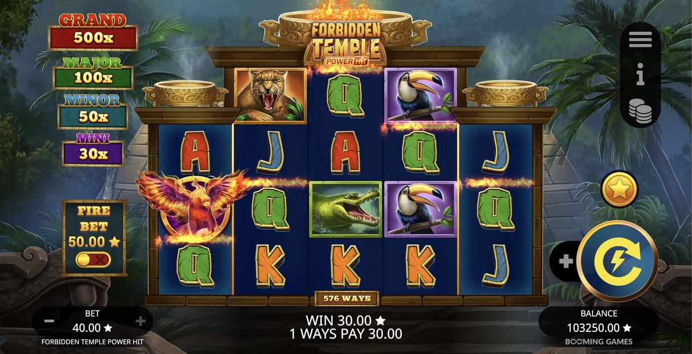 Forbidden Temple Power Hit: image of winning