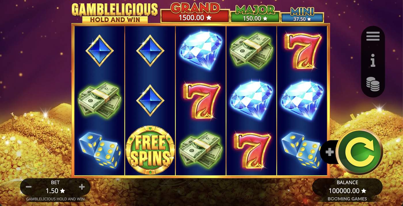 Gamblelicious Hold and Win: image of main menu
