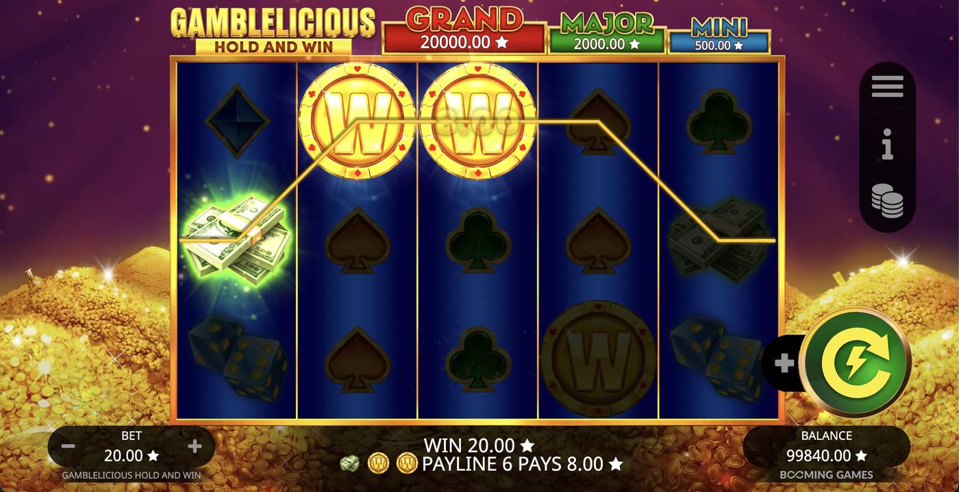 Gamblelicious Hold and Win: image of winning
