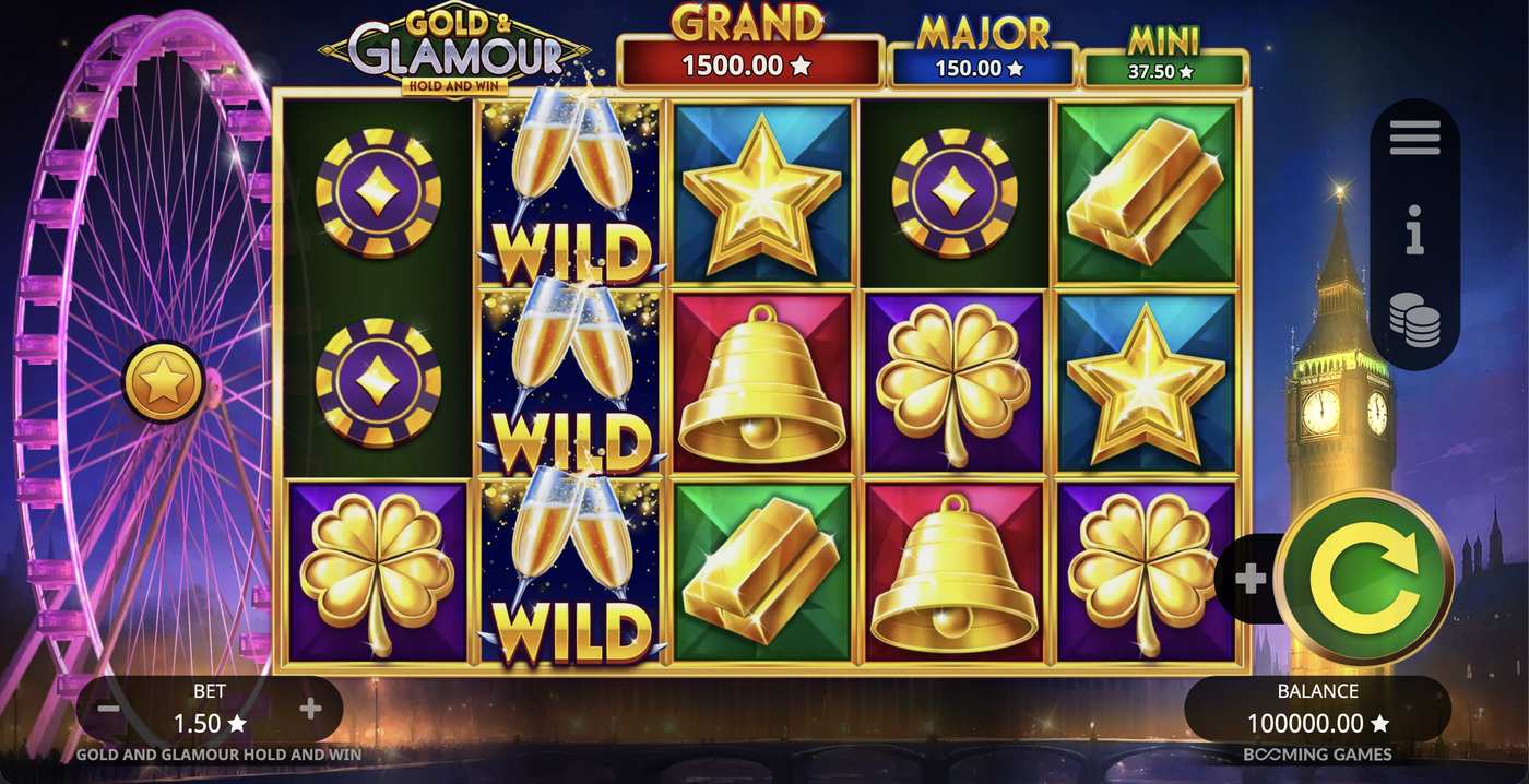 Gold and Glamour Hold and Win: image of main menu