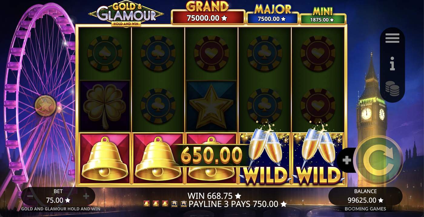 Gold and Glamour Hold and Win: image of winning
