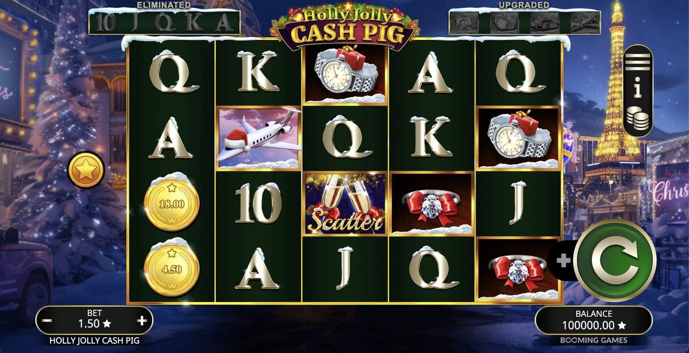 Holly Jolly Cash Pig: image of main menu