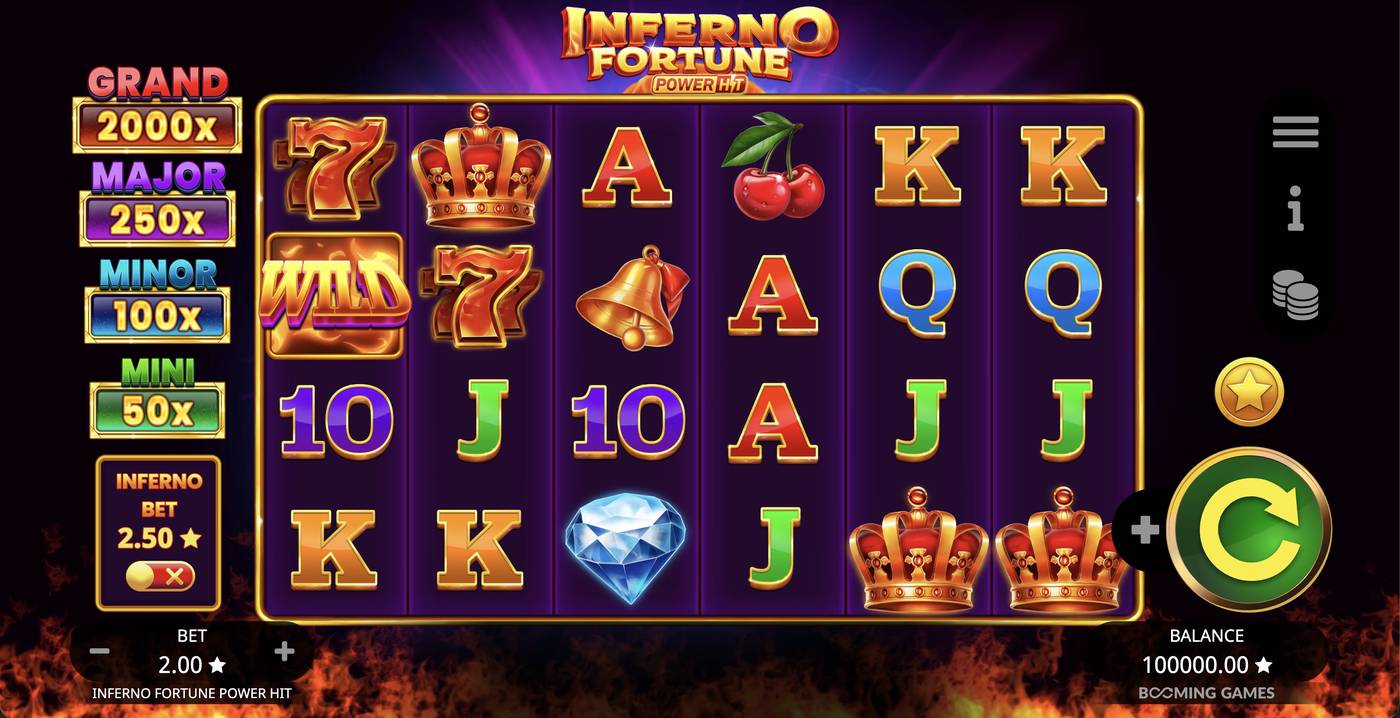 Inferno Fortune Power Hit: image of main menu