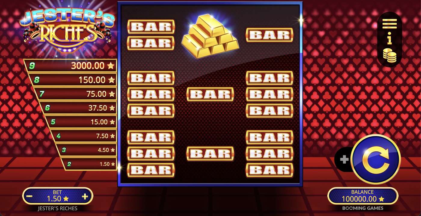 Jester's Riches: image of main menu