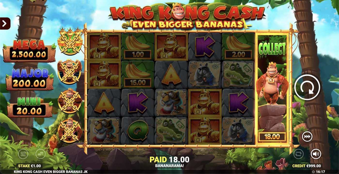 King Kong Cash Even Bigger Bananas Jackpot King: image of winning