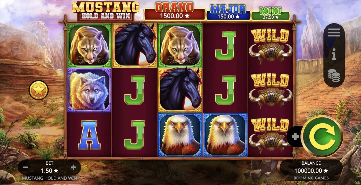 Mustang Hold and Win: image of main menu