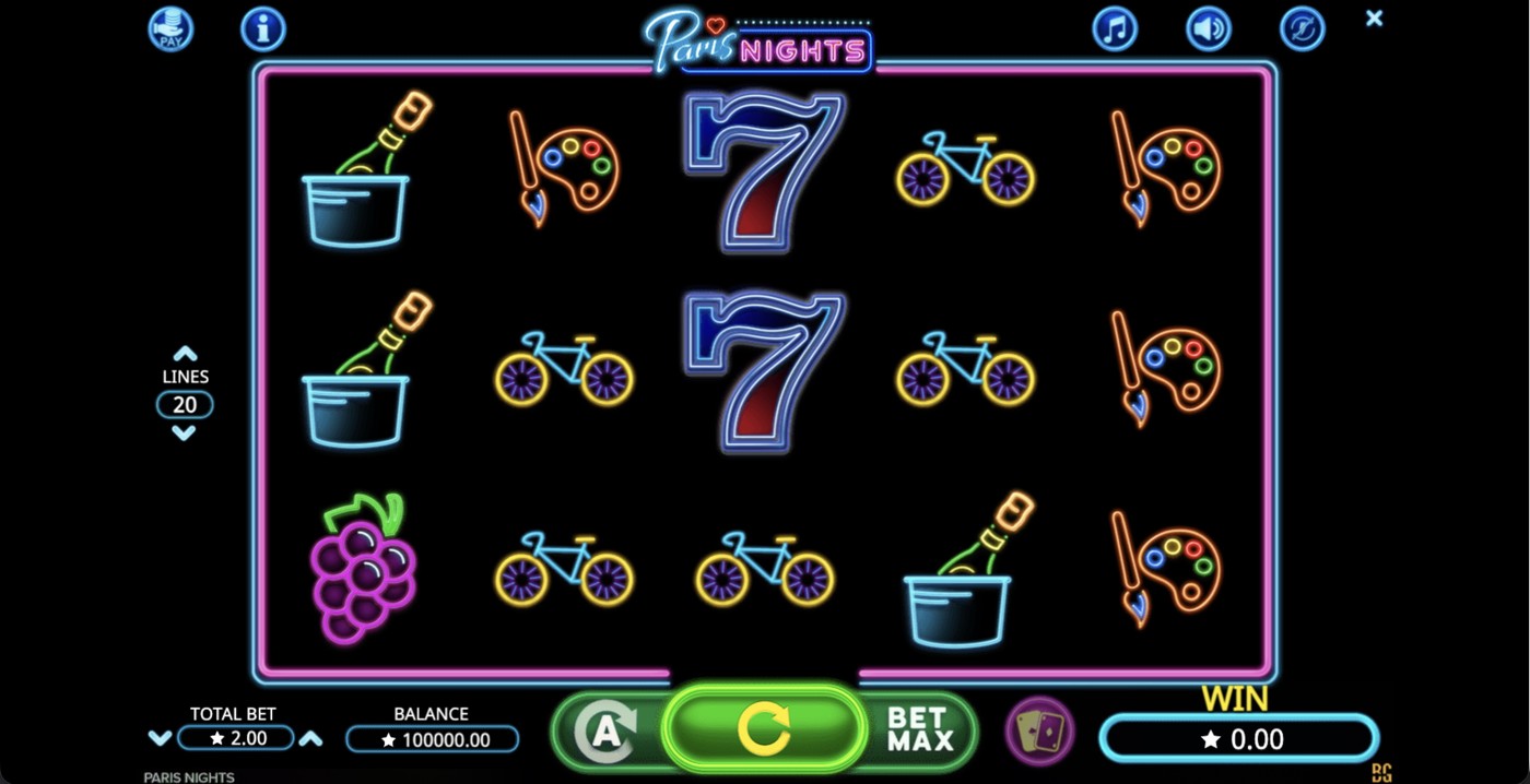 Paris Nights: image of main menu