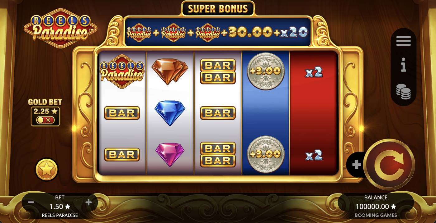 Reels Paradise: image of main menu