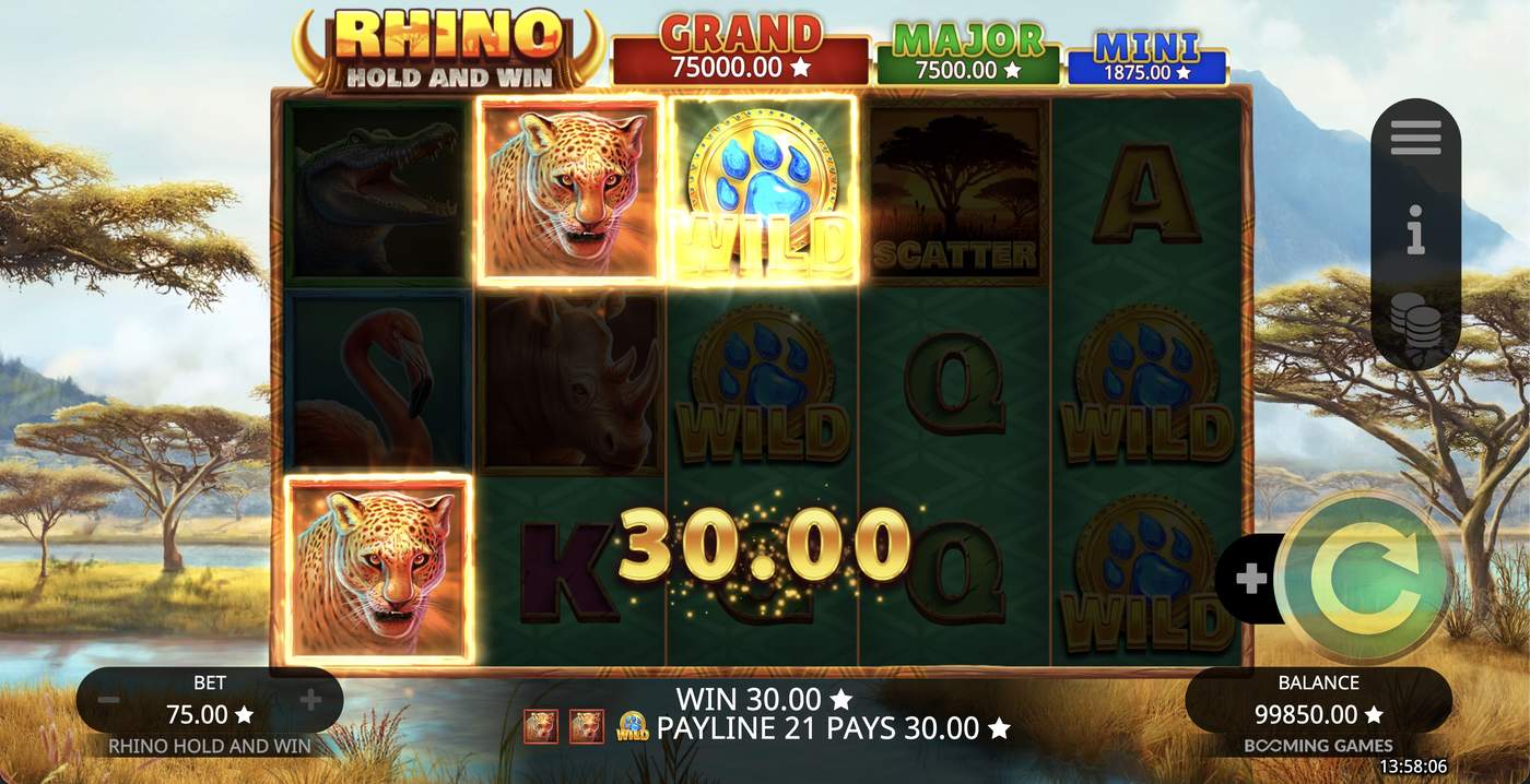 Rhino Hold and Win: image of winning