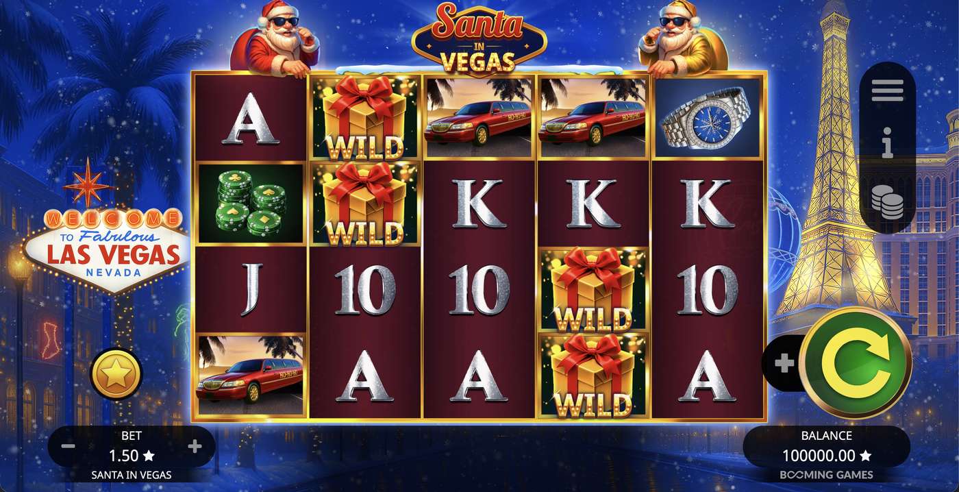 Santa in Vegas: image of main menu