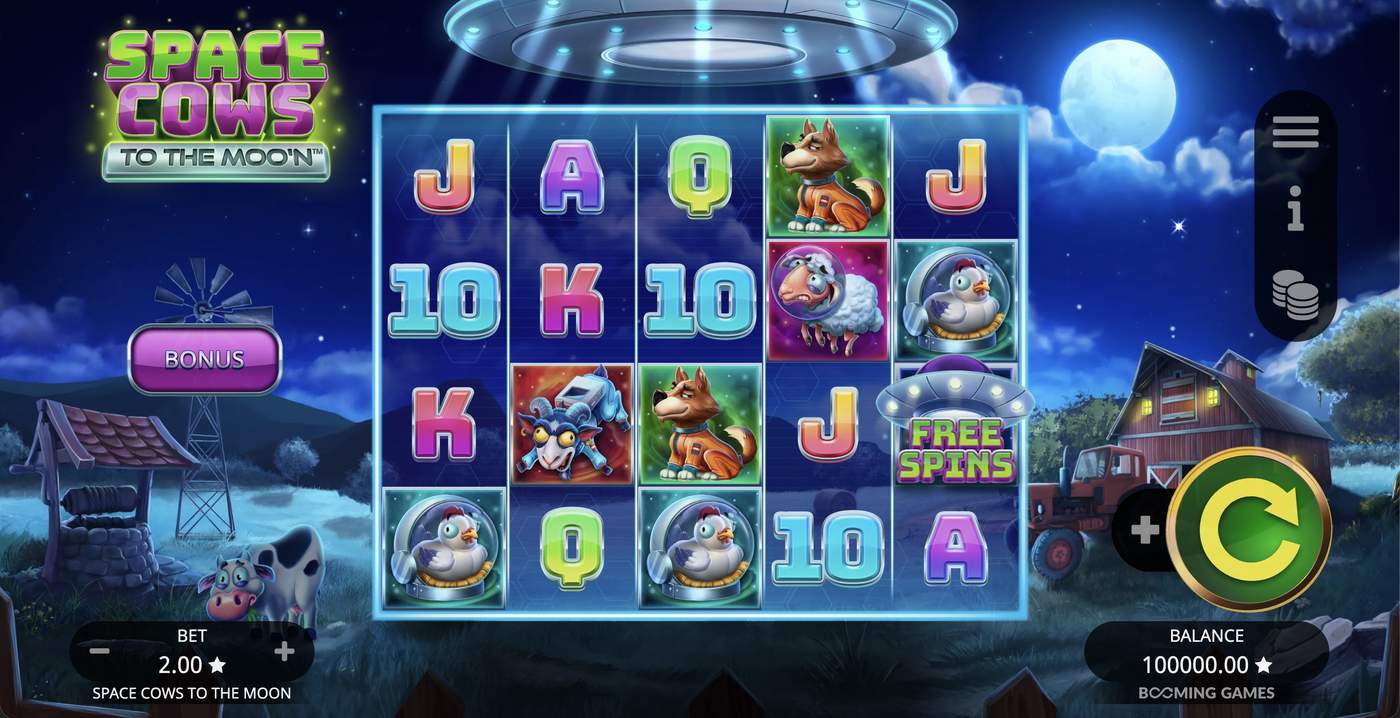 Space Cows to the Moo’n: image of main menu