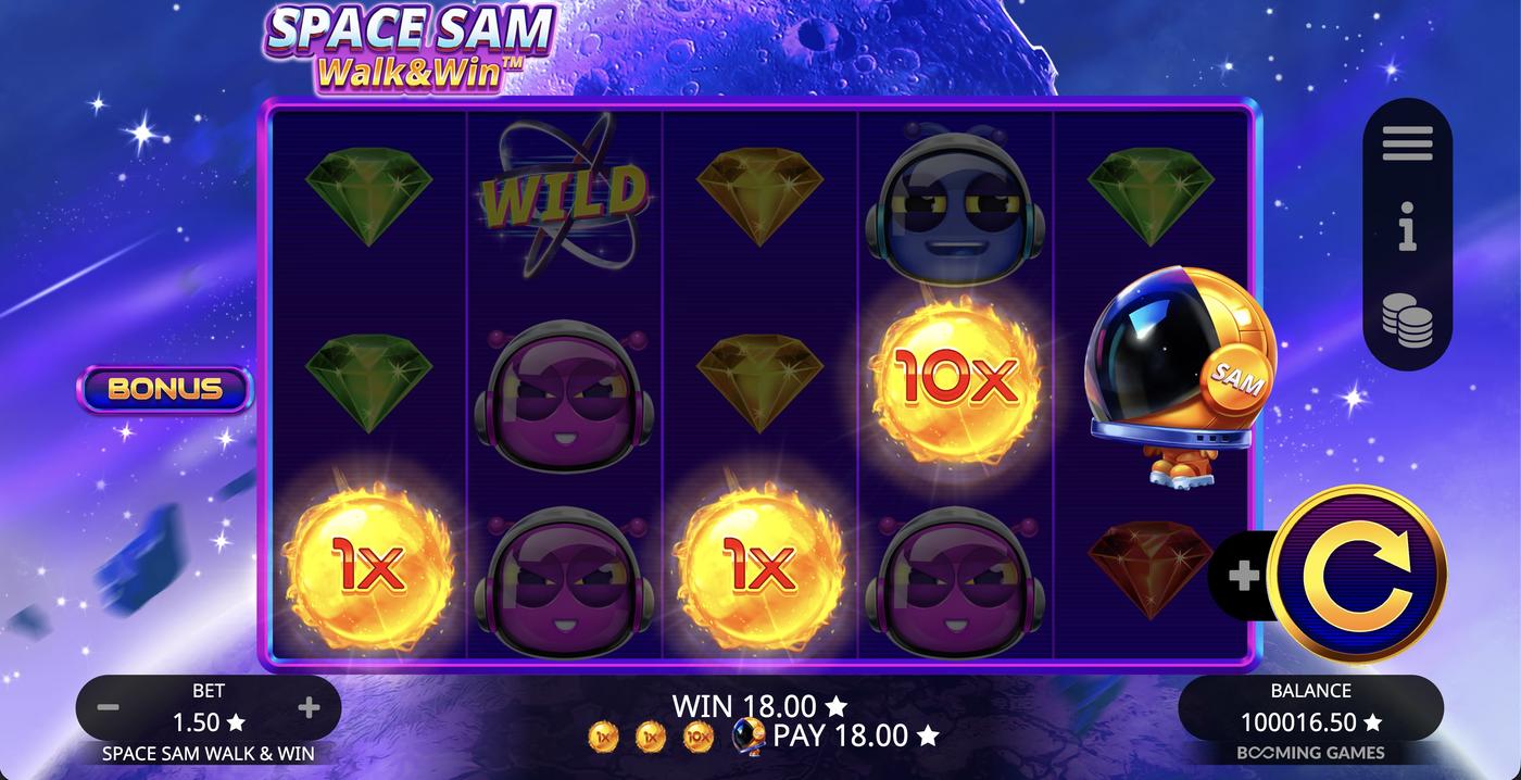 Space Sam Walk and Win: image of winning