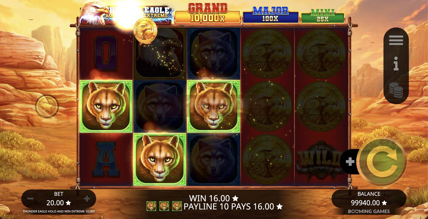 Thunder Eagle Hold and Win Extreme 10,000: image of winning