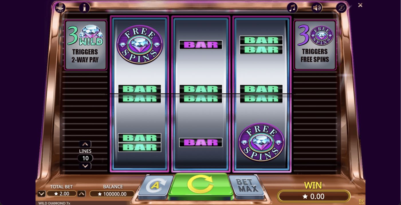 Wild Diamond 7x: image of main menu
